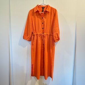 Marc Cain Vibrant Orange Long Sleeve Dress|Luxury|Italian Designer